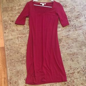 DVF knit bodycon maroon dress